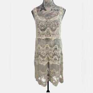 Lady Noiz Beige Crochet Lace Tunic/dress Size M